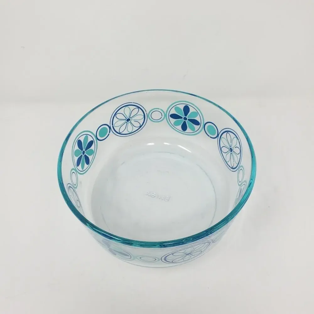 Vintage pyrex clear glass pinwheel flower power mixing bowl 7203 Great condition